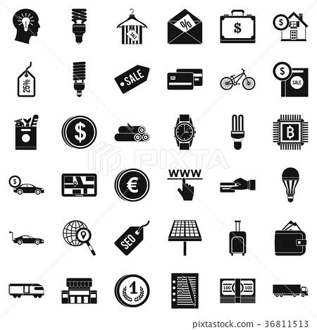 Economy icons set, simple style - Stock Illustration [36811513] - PIXTA