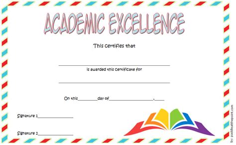 The third Academic Excellence Certificate FREE Printable on our site with a unique award ...