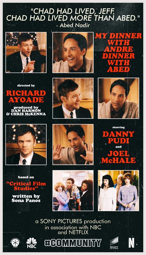 Made a movie poster for MY DINNER WITH ANDRE DINNER WITH ABED in the style of the original in ...