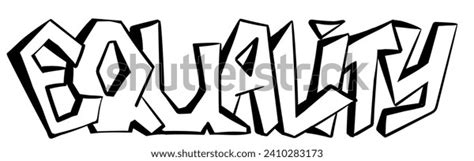 Cartoon Street Art Graffiti Slogan Equality Stock Vector (Royalty Free ...