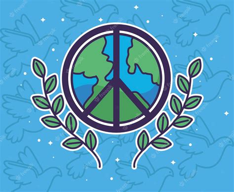 Premium Vector | Peace symbol in earth