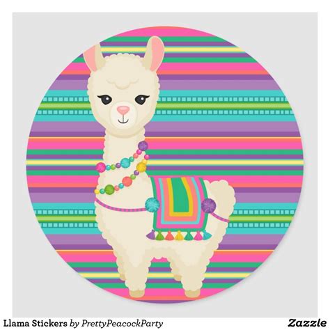 Llama Stickers | Zazzle | Llama, Cute llama, Cute animal drawings