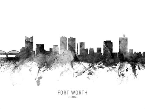 Fort Worth Skyline Fort Worth Texas Cityscape Art Print | Etsy