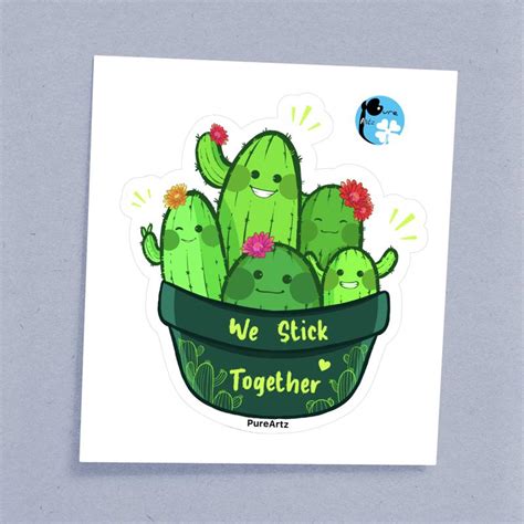 Chibi Cactus – Laptop Sticker - PureArtz