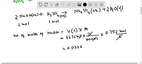 SOLVED: The titration of 25.00 mL of a sulfuric acid sample with 0.752 M sodium hydroxide ...