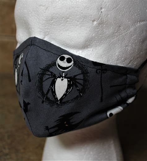 Jack Skellington Inspired Face Mask With Filter Pocket / | Etsy