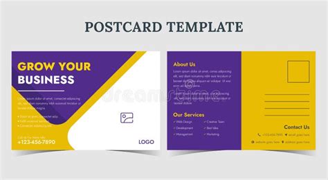 Business Postcard Design Template, Corporate Postcard Template, Grow Your Business Postcard ...