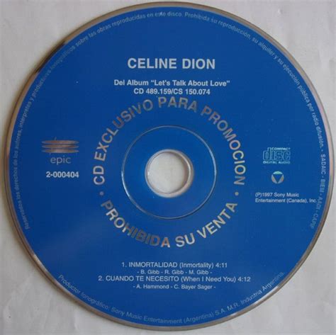 Celine Dion – Immortality (1997, CD) - Discogs