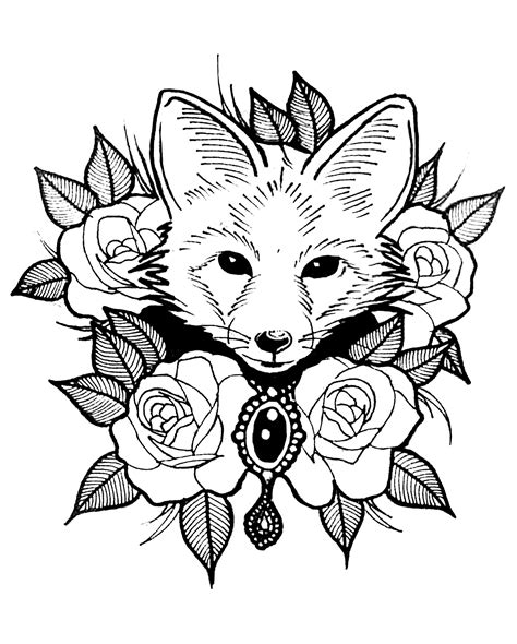 Fox Black And White Drawing | Free download on ClipArtMag