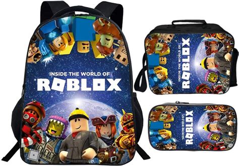 Modern Fashion Roblox Backpack Boy Insulated Lunch Boxes School Bookbag ...