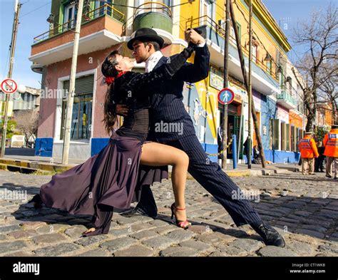 Tango street dancers outside the Caminito Buenos Aires Argentina Stock ...