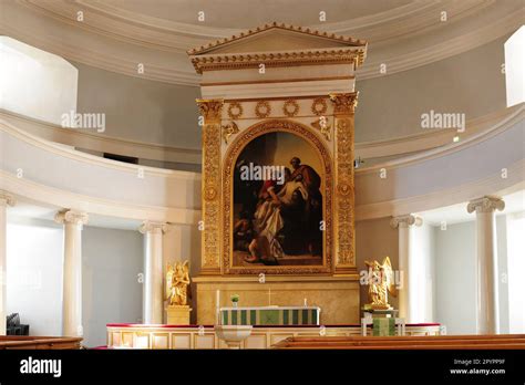 Simple Altar In The Cathedral Of Helsinki Finland Stock Photo - Alamy