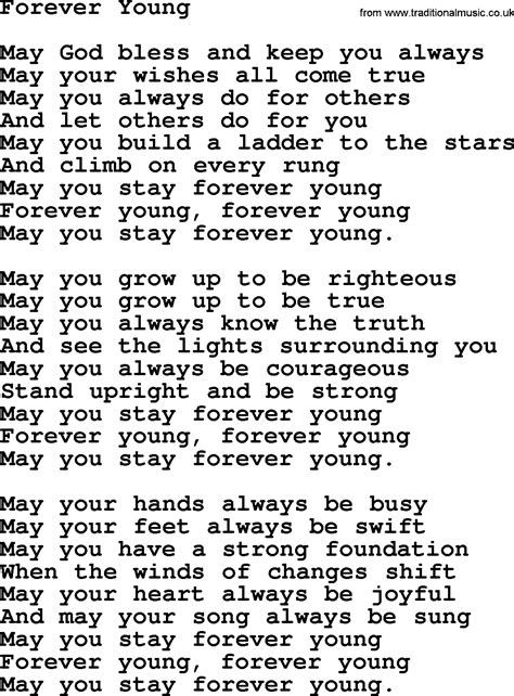 Joan Baez song - Forever Young, lyrics