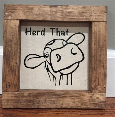 Funny Cow Sign | Wood canvas, Cows funny, Unique items products