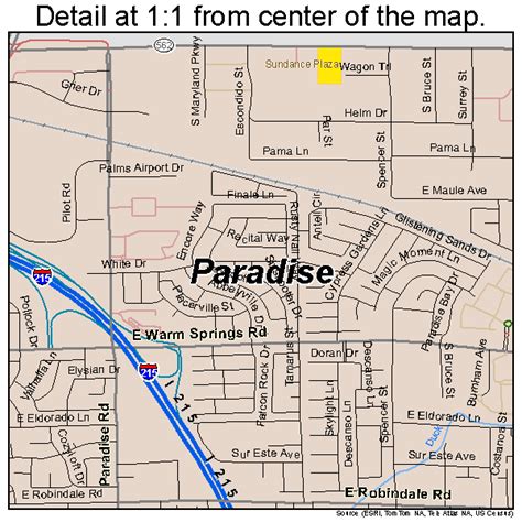 Paradise Nevada Street Map 3254600