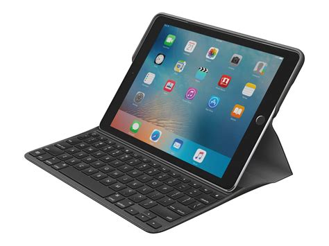 Logitech CREATE - Keyboard and folio case - backlit - Apple Smart connector - blue keyboard ...