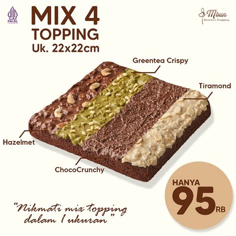 Jual Mbun Brownies Panggang Mix Topping Ukr 22x22 | Brownies Panggang | Brownies Melted | Fudgy ...