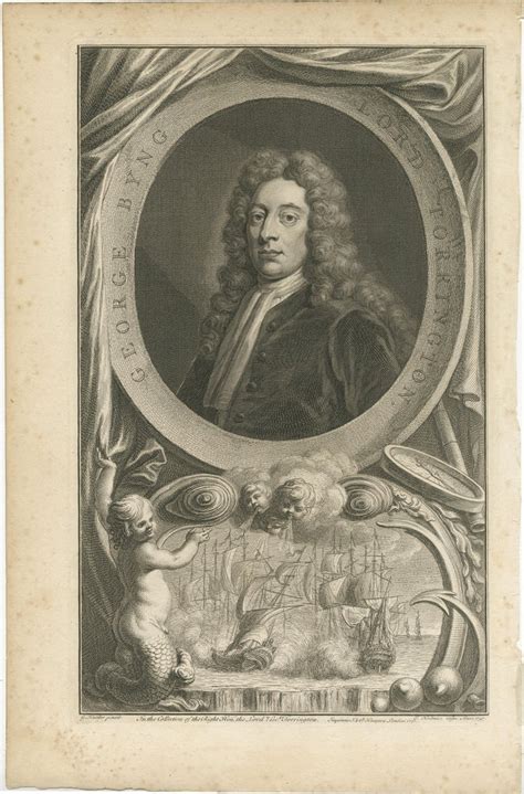 Antique Portrait of Admiral of the Fleet George Byng, 1st Viscount ...