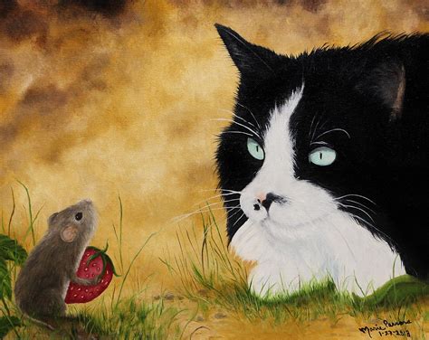 Cat Art Print Cat and Mouse Art Print Mouse Art Print - Etsy