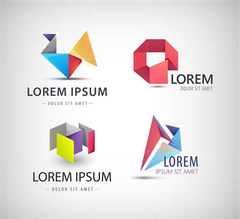 Vector set of abstract shapes, logos, icons isolated. 4810480 Vector ...