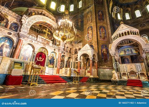 Interior of the Cathedral of Saint Alexander Nevsky in Sofia, Bulgaria Editorial Photography ...