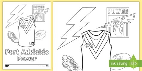 Port Adelaide Power Colouring Page - Footy Colours Day, Charity, Event, F-2