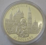 Liberia 20 Dollars 2001 European Countries Belgium Silver - Mago-Muen ...