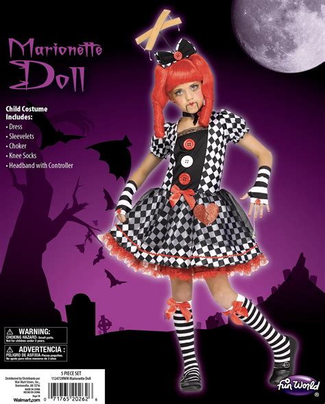 Halloween Girl's Marionette Doll Child Costume Size Large by Fun World - Walmart.com - Walmart.com