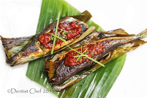 Grilled Sanma Fish in Banana Leaf with Spicy Miso and Chilli Sauce Recipe in 2021 | Chilli sauce ...