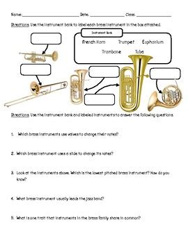 Brass Family Worksheet