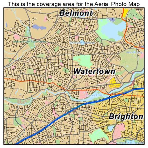 Aerial Photography Map of Watertown, MA Massachusetts