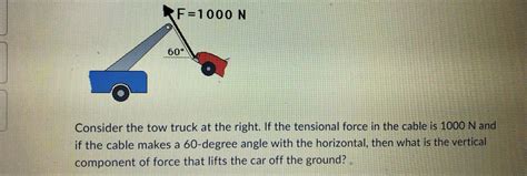 Answered: RF-1000 N 60° Consider the tow truck at… | bartleby