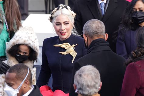 Behold: Lady Gaga's Custom Schiaparelli Golden Inauguration Dove - Fashionista