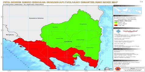 Map of Lampung Province Volcano Disaster Risk Index. | Download ...