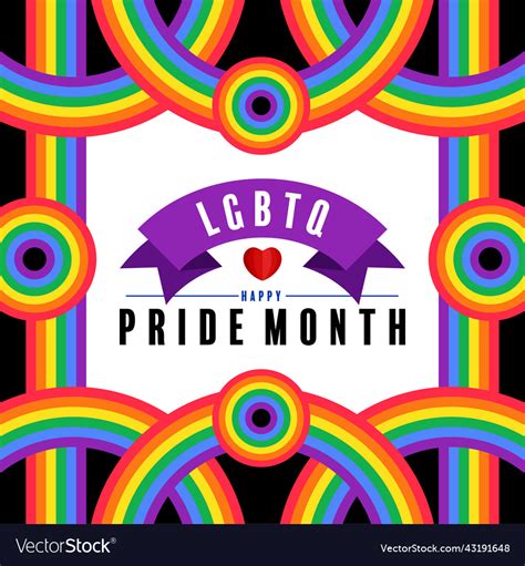 Pride month with flag rainbow Royalty Free Vector Image