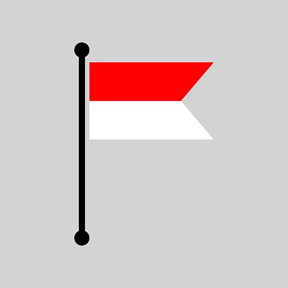 Bendera Nasional Indonesia Di Tiang Bendera Tata Letak Penunjuk Peta Bendera Indonesia Ilustrasi ...