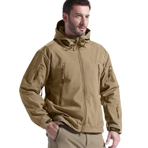 Men's Fleece Lined Softshell Jacket Water Resistant Tactical Jacket, View men softshell hooded ...