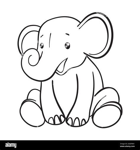 Sketch cartoon elephant. Doodle illustration in vector. Cute vector ...