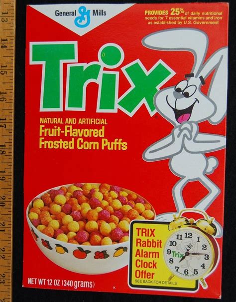 [ 1970s - 1980s TRIX Vintage Cereal Box - Trix Rabbit Alarm Clock Promo ] | #1974585343