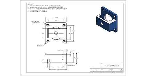 My Cad Designs: Detailing of Motor Mounting Bracket