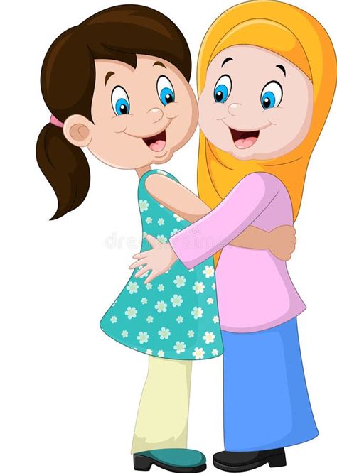 Girl Hugging Boy Cartoon