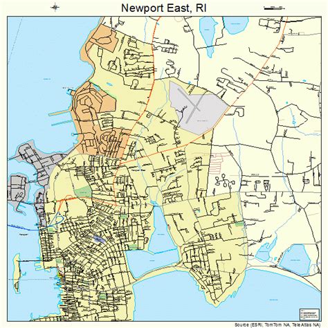 Newport East Rhode Island Street Map 4450140