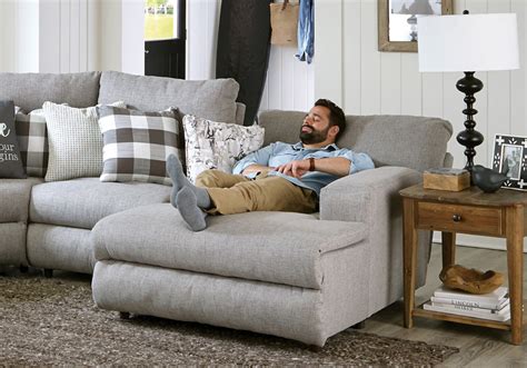 Rockport 6pc. Gray Power Reclining Sectional w/ RAF Chaise - Lexington ...