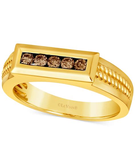 Le Vian Chocolatier Men's Chocolate Diamond Rope Design Ring (1/3 Ct. T.w.) In 14k Gold | ModeSens