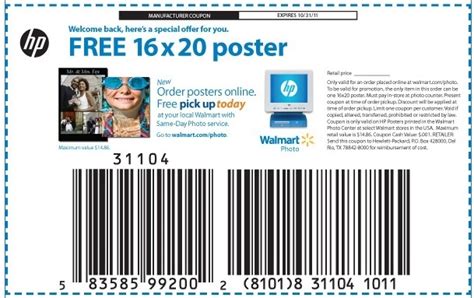 Free poster from wal-mart