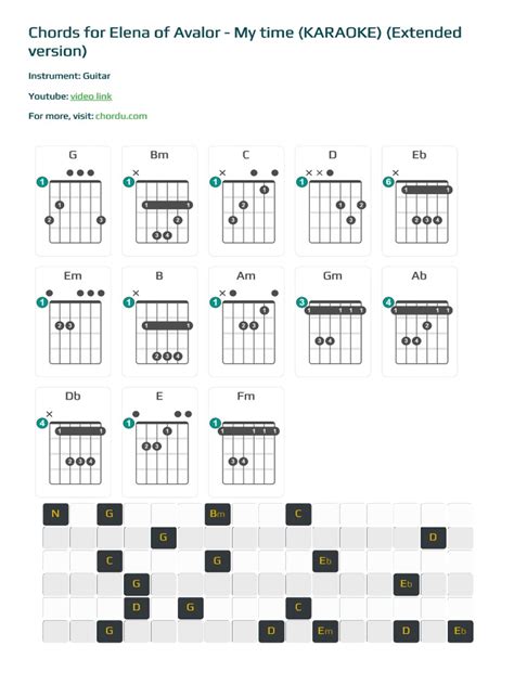 Chordu Guitar Chords Elena of Avalor My Time Karaoke Extended Version Chordsheet Id k9QjLzMA5dk