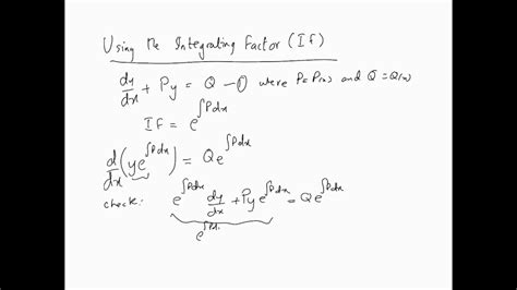 Integrating Factor Method