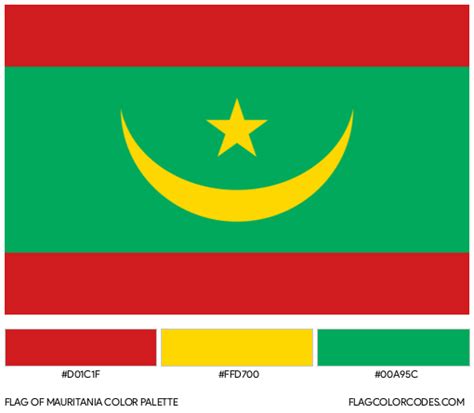 Mauritania flag color codes