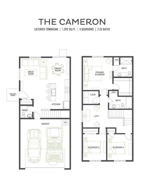 The Cameron | 3 Beds, 2 Baths, Two Story Townhome | Sage Homes NW