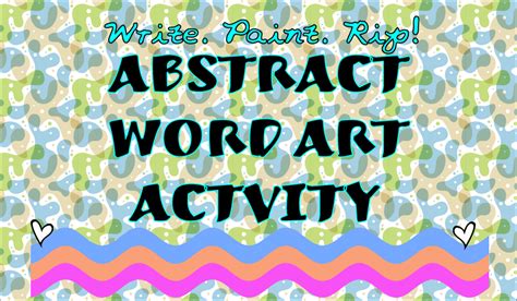 Abstract Word Art Activity That Kids Will Love! | English Teaching 101English Teaching 101